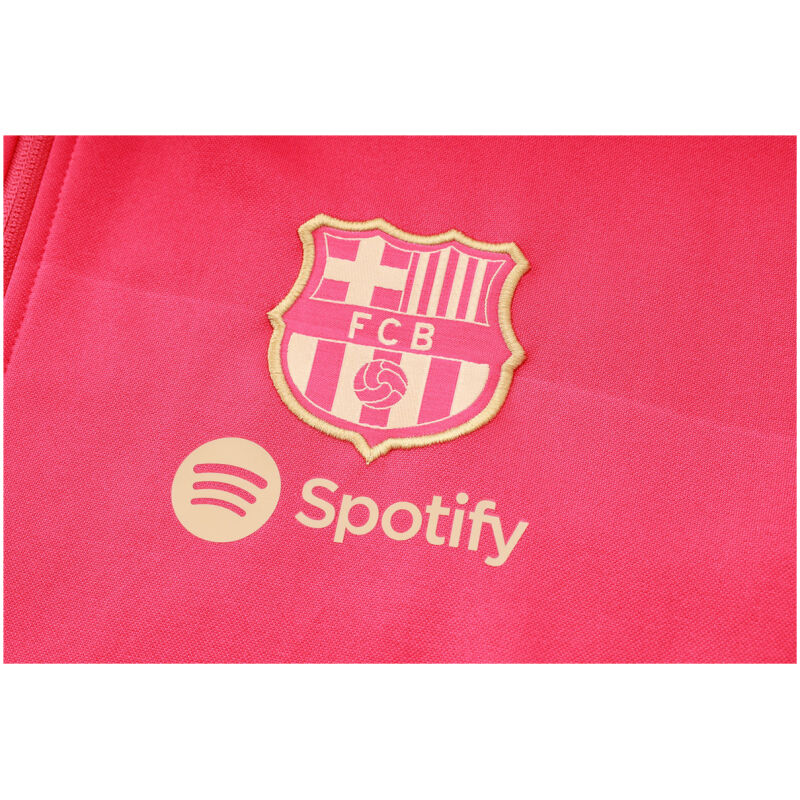 Mens Barcelona Hoodie Jacket + Pants Training Suit Red 2024/25