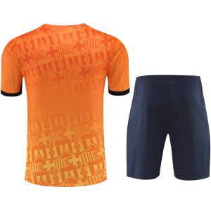 Mens Barcelona Short Training Suit Orange 2024/25