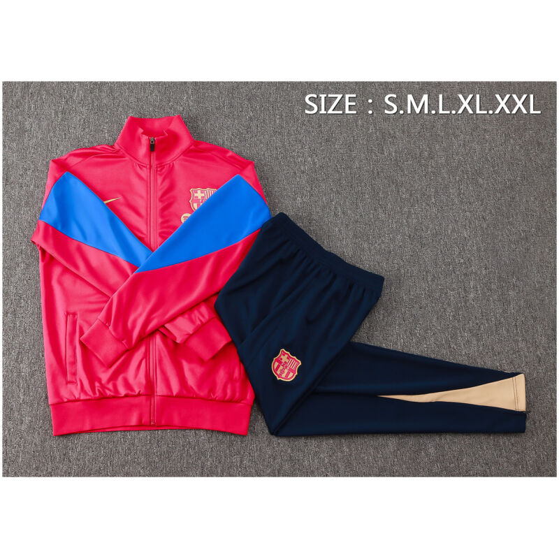 Mens Barcelona Jacket + Pants Training Suit Red 2024/25