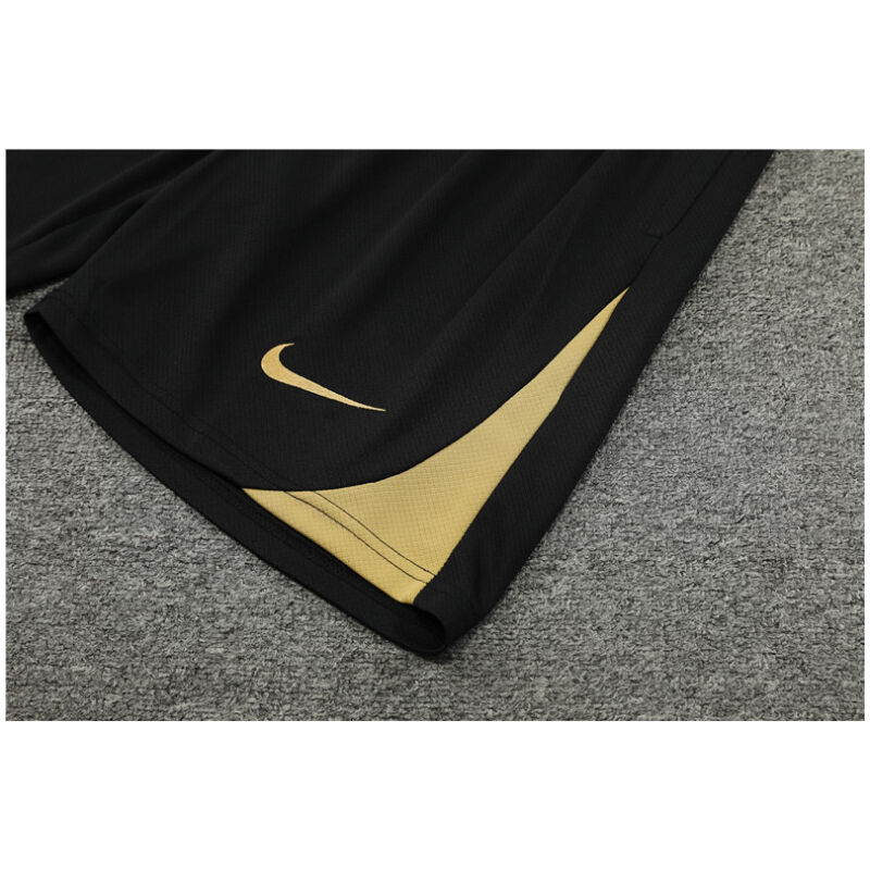 Mens PSG Short Training Suit Black – Gold 2024/25