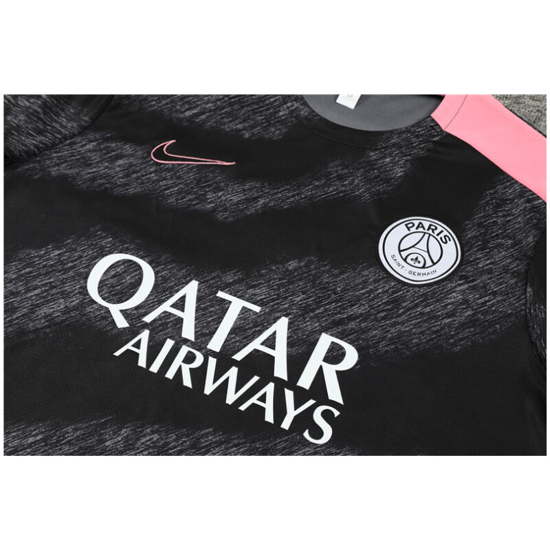 Mens PSG Short Training Suit Black – Pink 2024/25