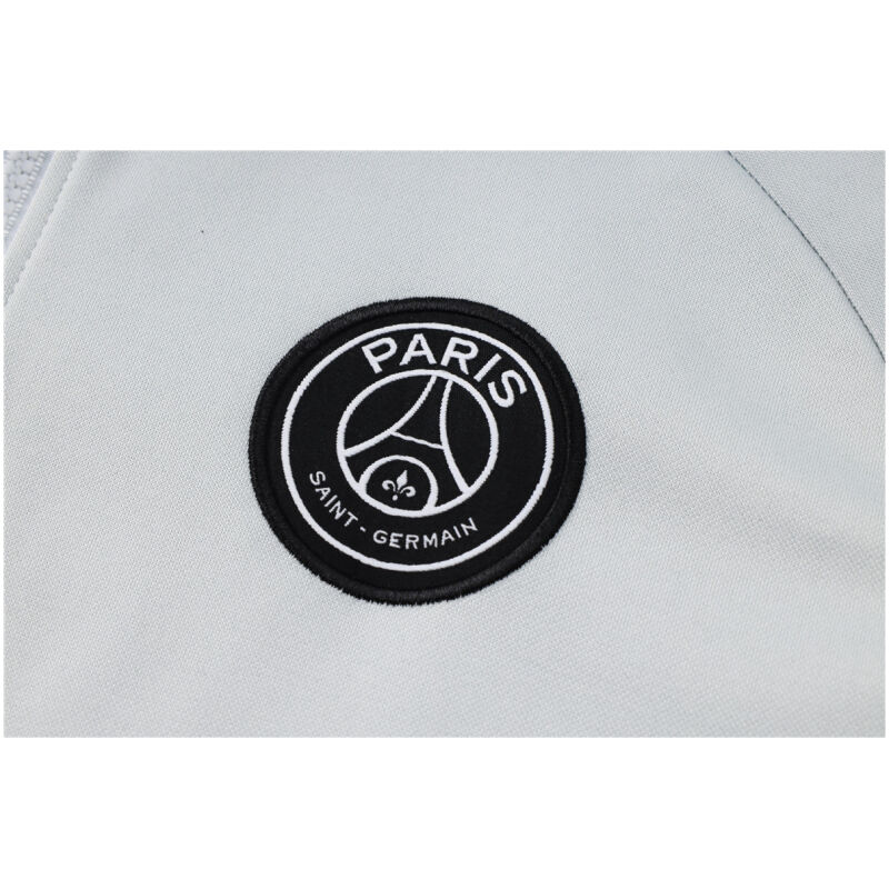 Mens PSG Hoodie Sweatshirt + Pants Training Suit Light Grey 2024/25