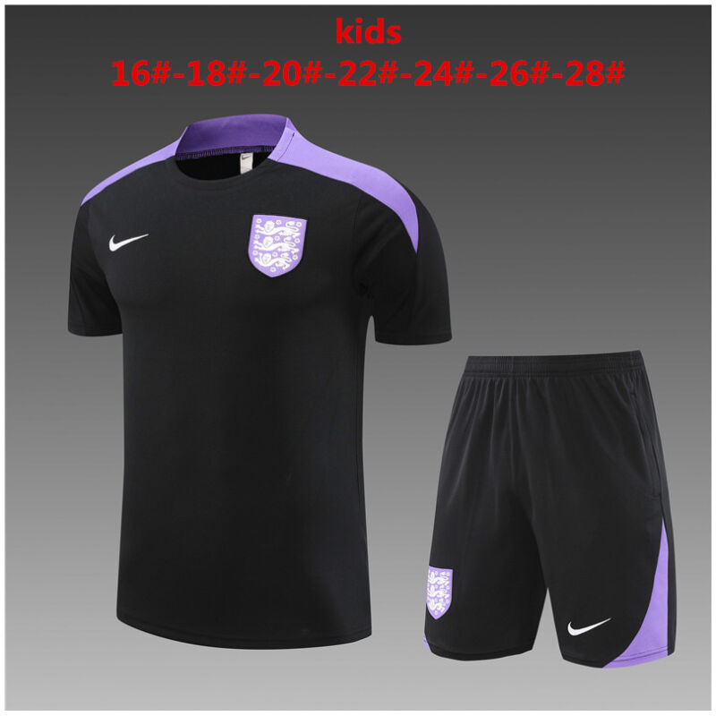Kids England Short Training Suit Black 2024
