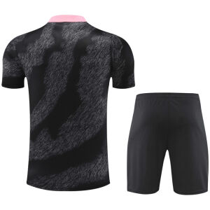 Mens PSG Short Training Suit Black – Pink 2024/25