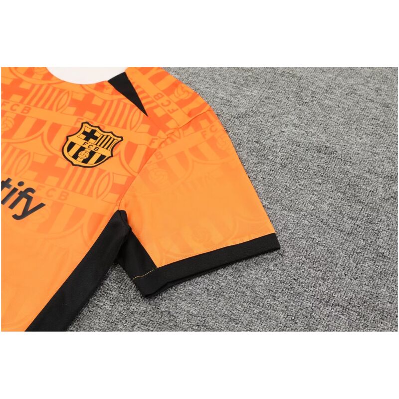Mens Barcelona Short Training Suit Orange 2024/25