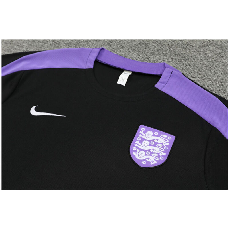 Männer England Kurzer Trainingsanzug Schwarz 2024