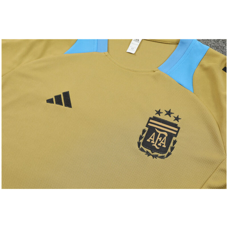Mens Argentina Short Training Suit Gold 2024