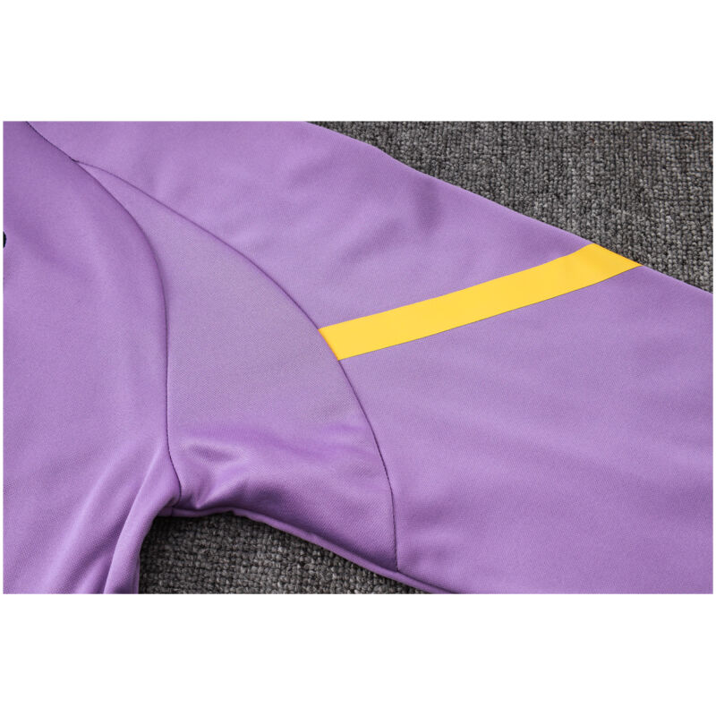 Mens Real Madrid Hoodie Jacket + Pants Training Suit Purple 2024/25