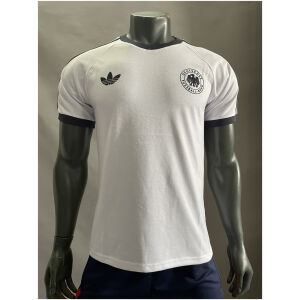 Mens Adidas Originals Germany Jersey 3 Stripes Pure Cotton White Shirt 2024 – Match
