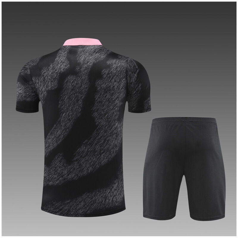 Kids PSG Short Training Suit Black – Pink 2024/25