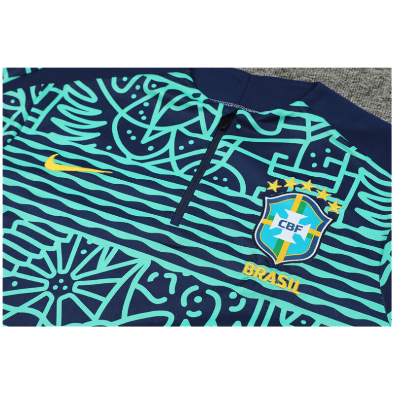Mens Brazil Training Suit Blue 2024