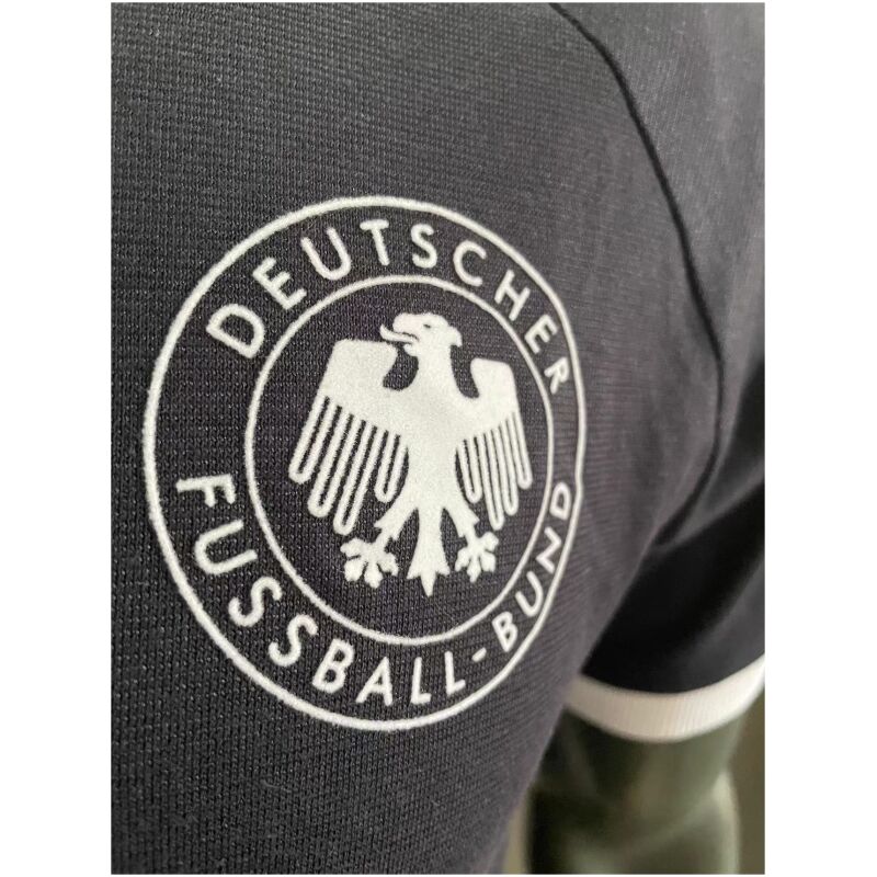 Mens Adidas Originals Germany Jersey 3 Stripes Pure Cotton Black Shirt 2024 – Match
