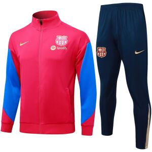 Mens Barcelona Jacket + Pants Training Suit Red 2024/25