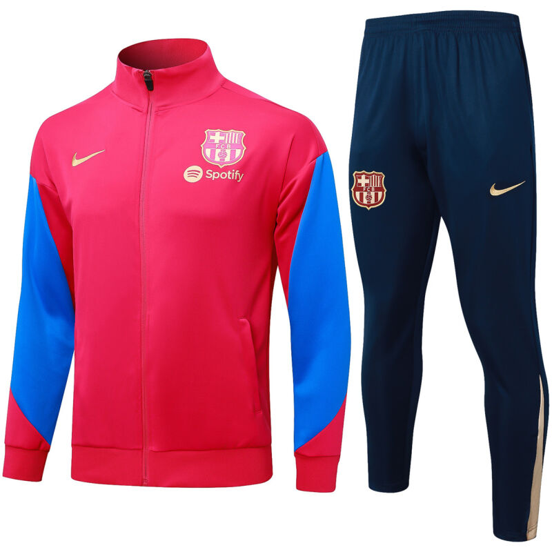 Mens Barcelona Jacket + Pants Training Suit Red 2024/25
