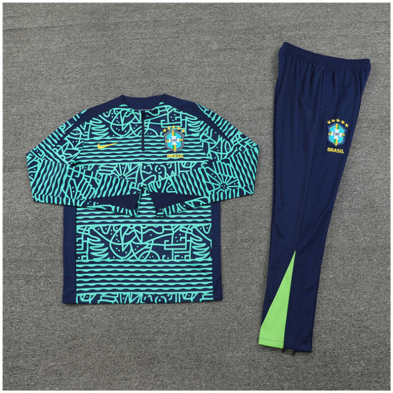 Kids Brazil Training Suit Blue 2024