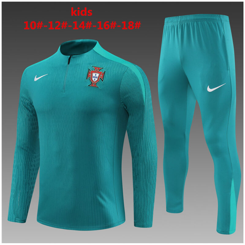 Kids Portugal Training Suit Green 2024