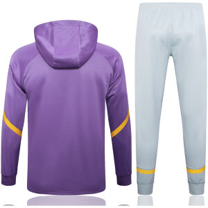 Herren Real Madrid Hoodie Jacke + Hose Trainingsanzug Lila 2024/25