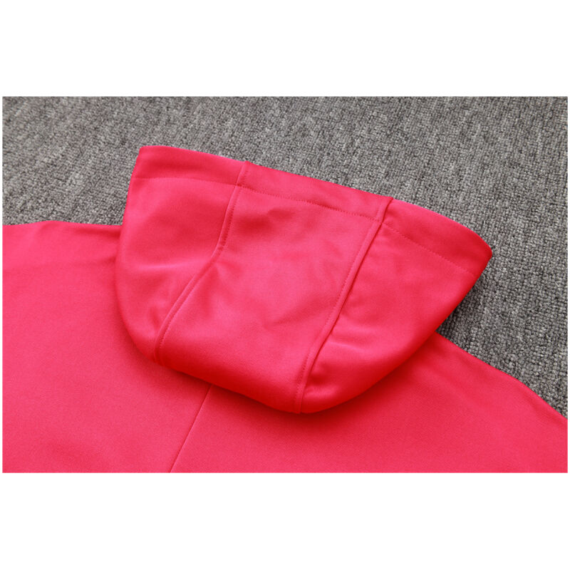 Mens Barcelona Hoodie Jacket + Pants Training Suit Red 2024/25