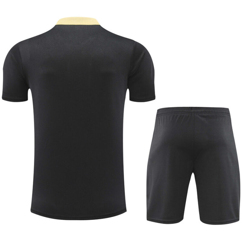 Mens PSG Short Training Suit Black – Gold 2024/25