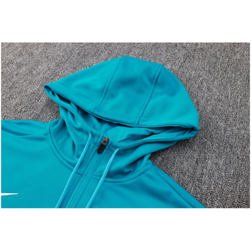 Mens PSG Hoodie Jacket + Pants Training Suit Blue-ish Green 2024/25