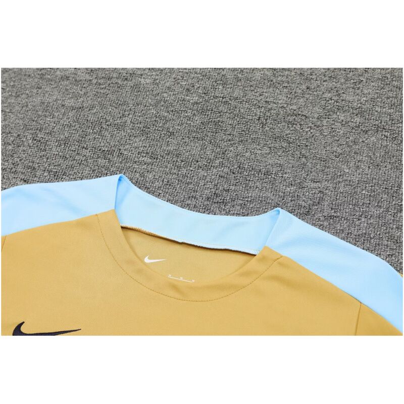 Mens France Short Training Suit Gold 2024