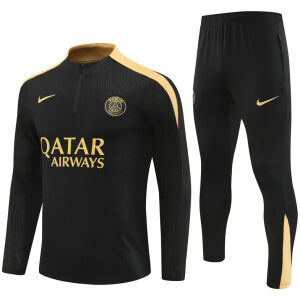 Mens PSG Training Suit Black – Gold 2024/25
