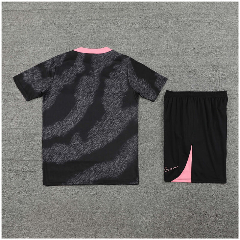 Kids PSG Short Training Suit Black – Pink 2024/25