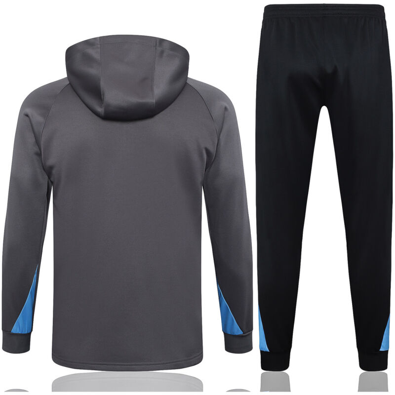 Mens Tottenham Hotspur Hoodie Sweatshirt + Pants Training Suit Dark Grey 2024/25