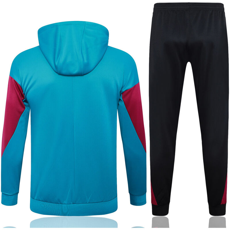 Mens PSG Hoodie Jacket + Pants Training Suit Blue-ish Green 2024/25