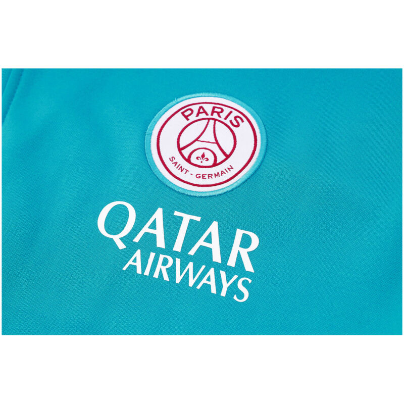 Mens PSG Hoodie Jacket + Pants Training Suit Blue-ish Green 2024/25