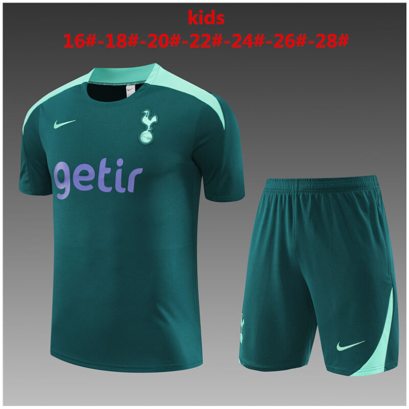 Kids Tottenham Hotspur Short Training Suit Green 2024/25