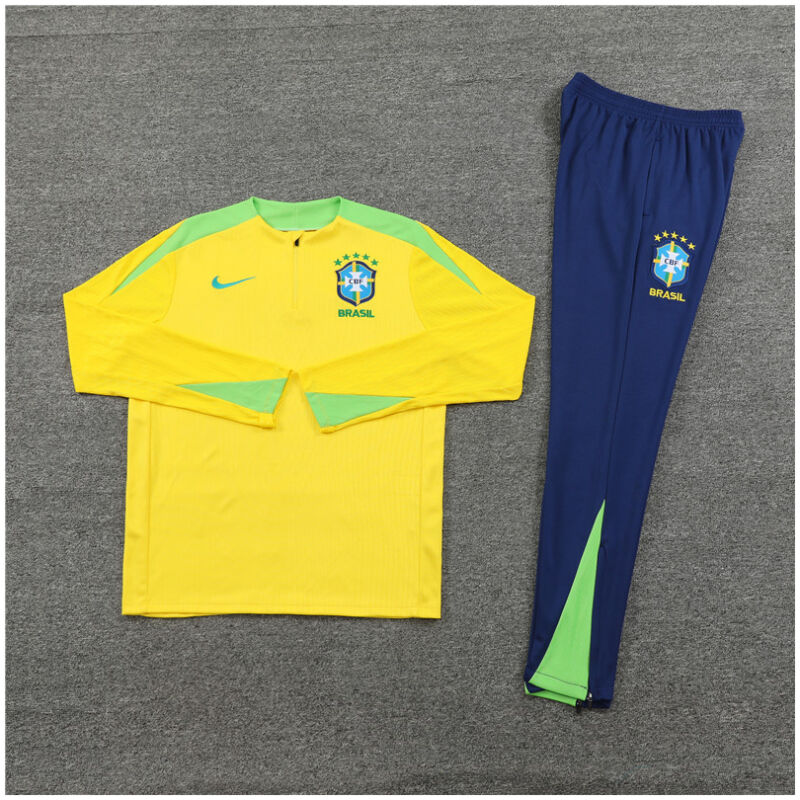 Mens Brazil Training Suit Yellow 2024