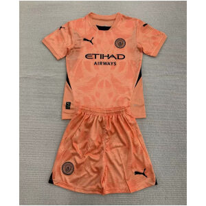 Kids Manchester City Goalkeeper Orange Jersey 2024/25