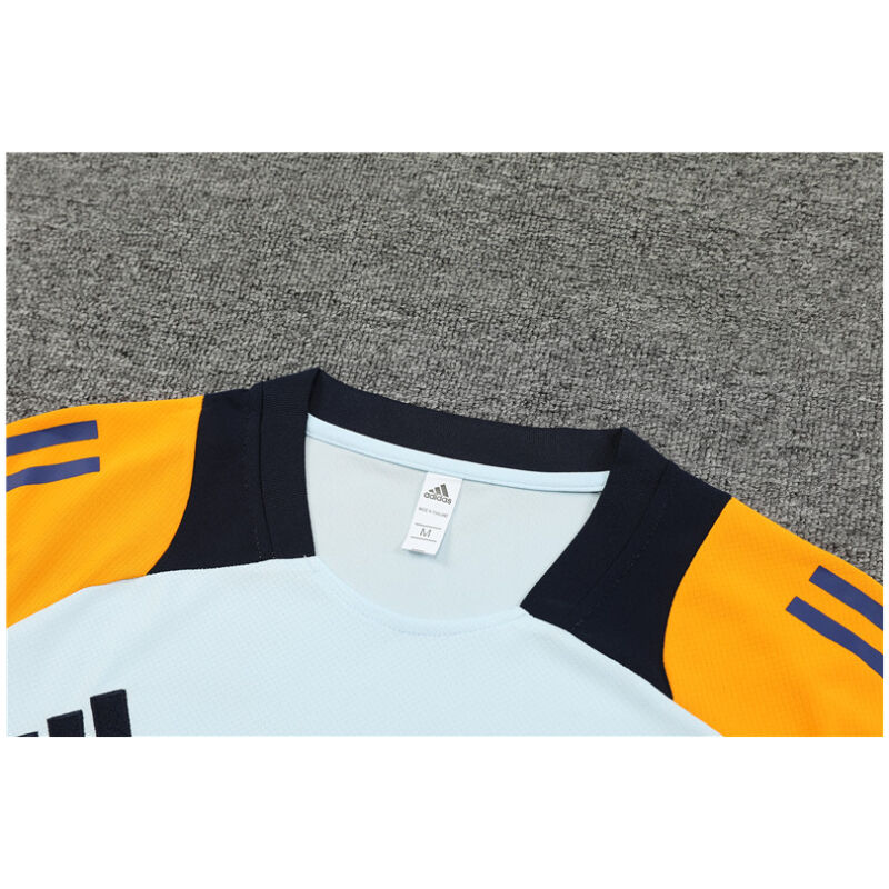 Mens Real Madrid Short Training Suit Light Blue 2024/25