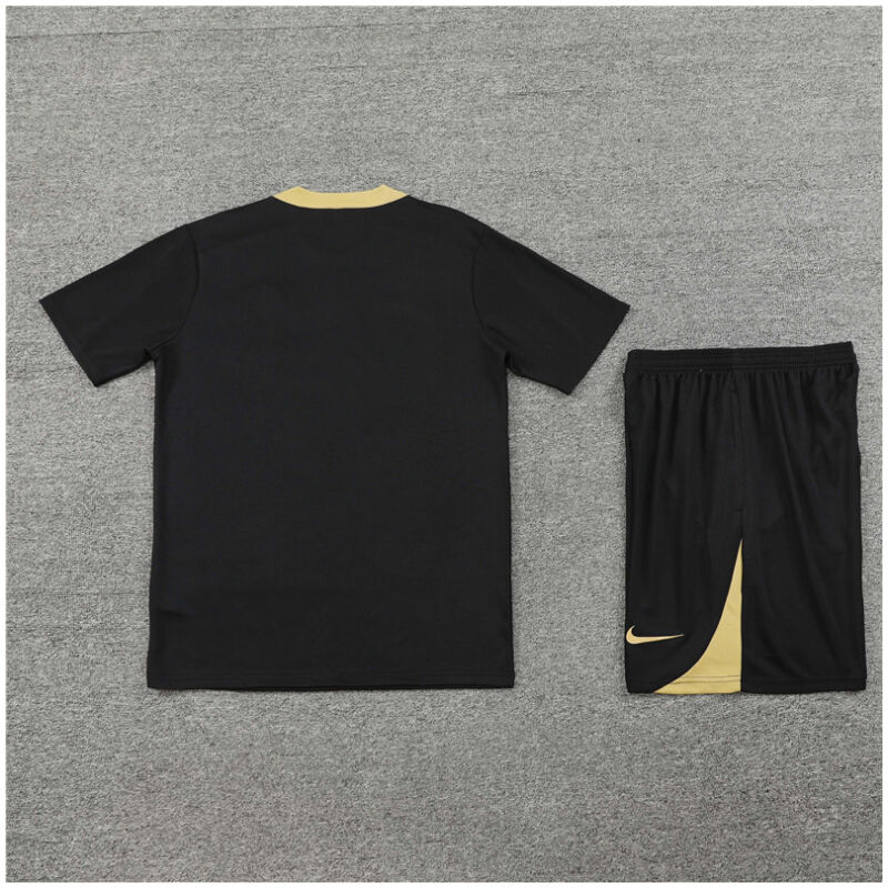 Kids PSG Short Training Suit Black – Gold 2024/25