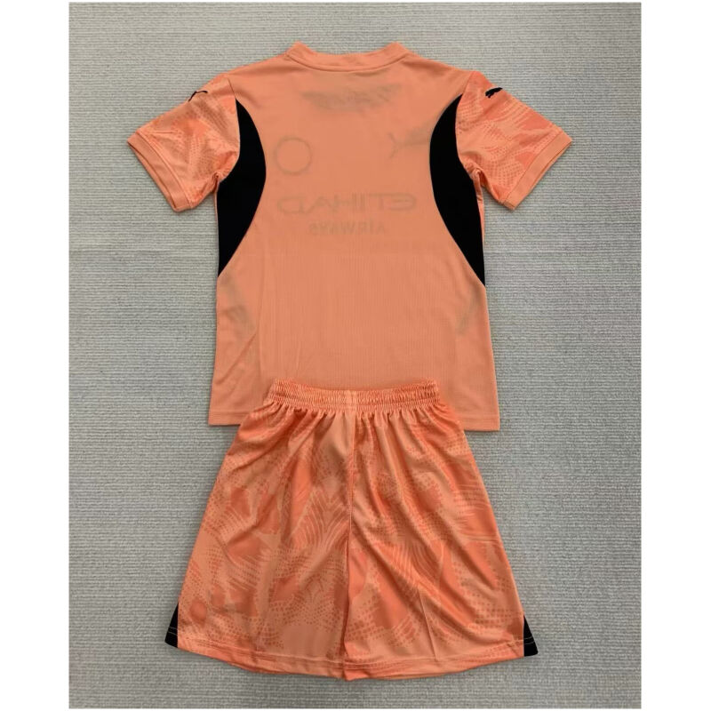 Kids Manchester City Goalkeeper Orange Jersey 2024/25