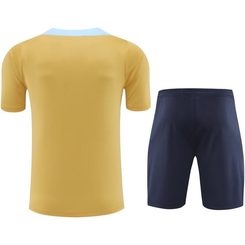 Mens France Short Training Suit Gold 2024