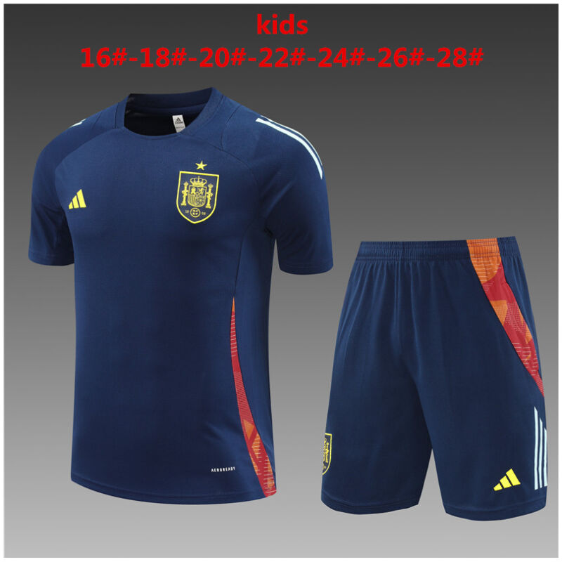 Kids Spain Short Training Suit Royal 2024