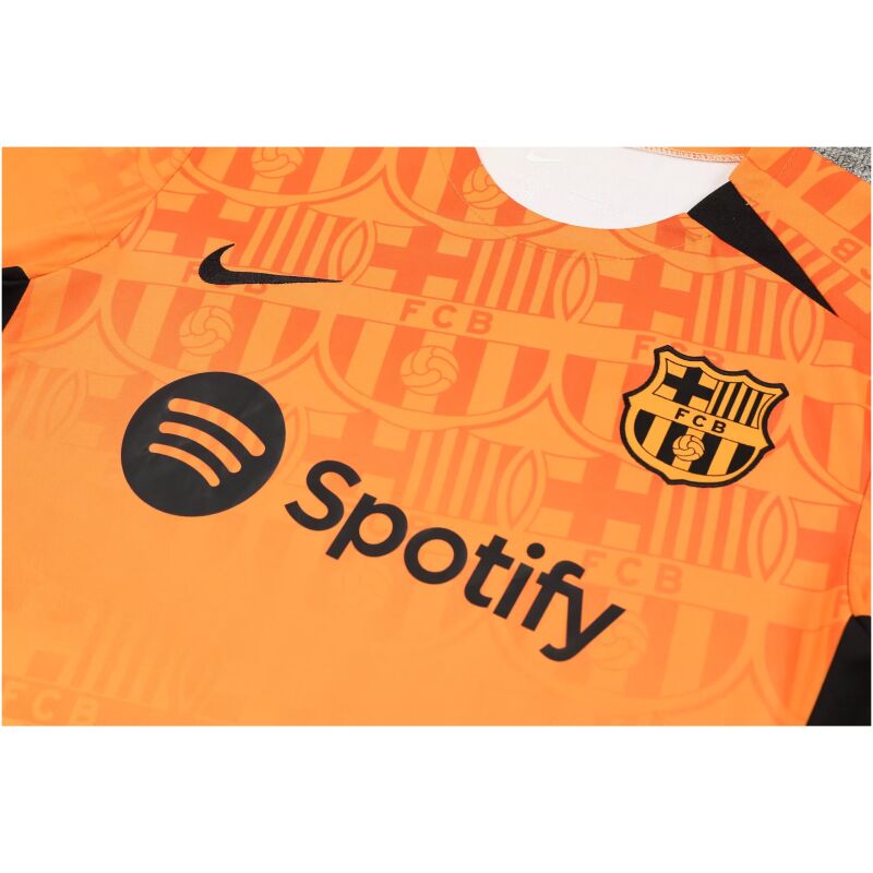 Mens Barcelona Short Training Suit Orange 2024/25