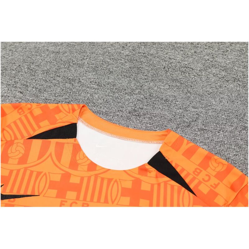 Mens Barcelona Short Training Suit Orange 2024/25