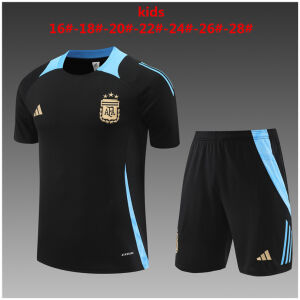 Kids Argentina Short Training Suit Black 2024