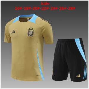 Kids Argentina Short Training Suit Gold 2024