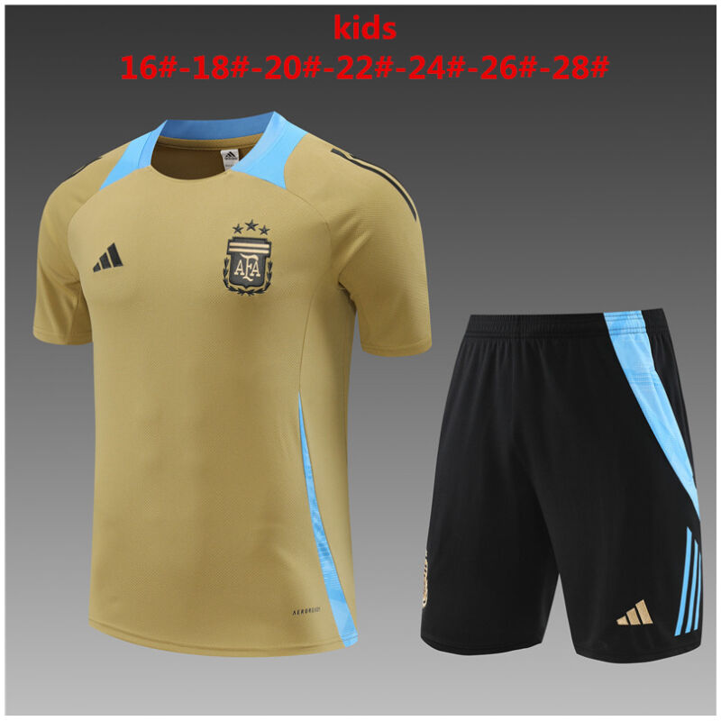 Kids Argentina Short Training Suit Gold 2024