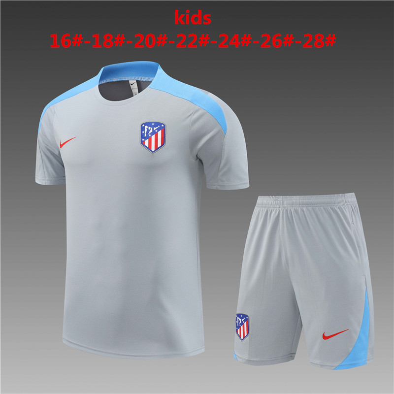 Kids Atletico Madrid Short Training Suit Grey 2024/25