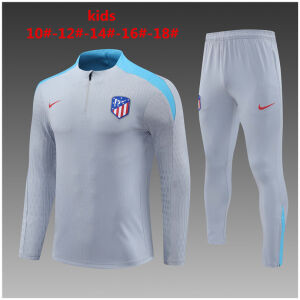 Kids Atletico Madrid Training Suit Grey 2024/25 Kids Atletico Madrid Training Suit Grey 2024/25