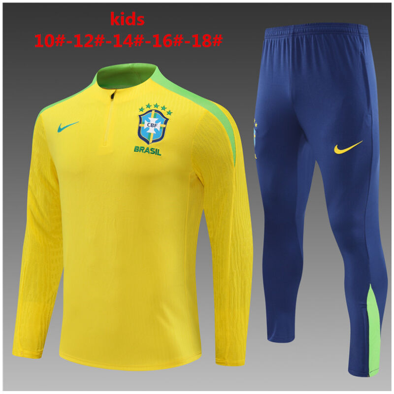 Kids Brazil Training Suit Yellow 2024