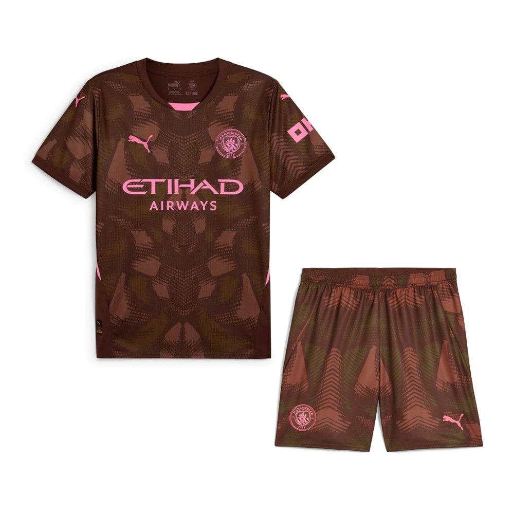 Kids Manchester City Goalkeeper Coffee Jersey 2024/25