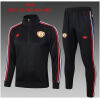Kids Manchester United Jacket + Pants Training Suit Black 2024/25