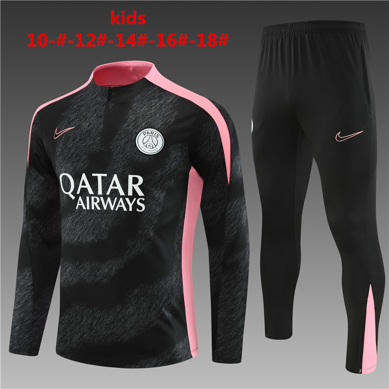 Kids PSG Training Suit Black – Pink 2024/25