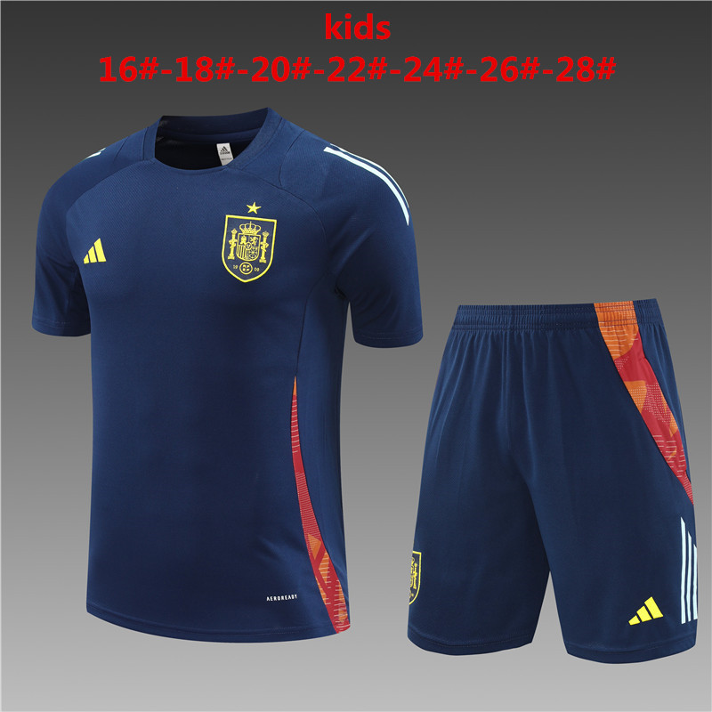Kids Spain Short Training Suit Royal 2024